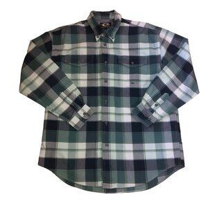 Roper Western Button Down Shirt Size L Blue Green Long Sleeve Cowboy Rancher Men